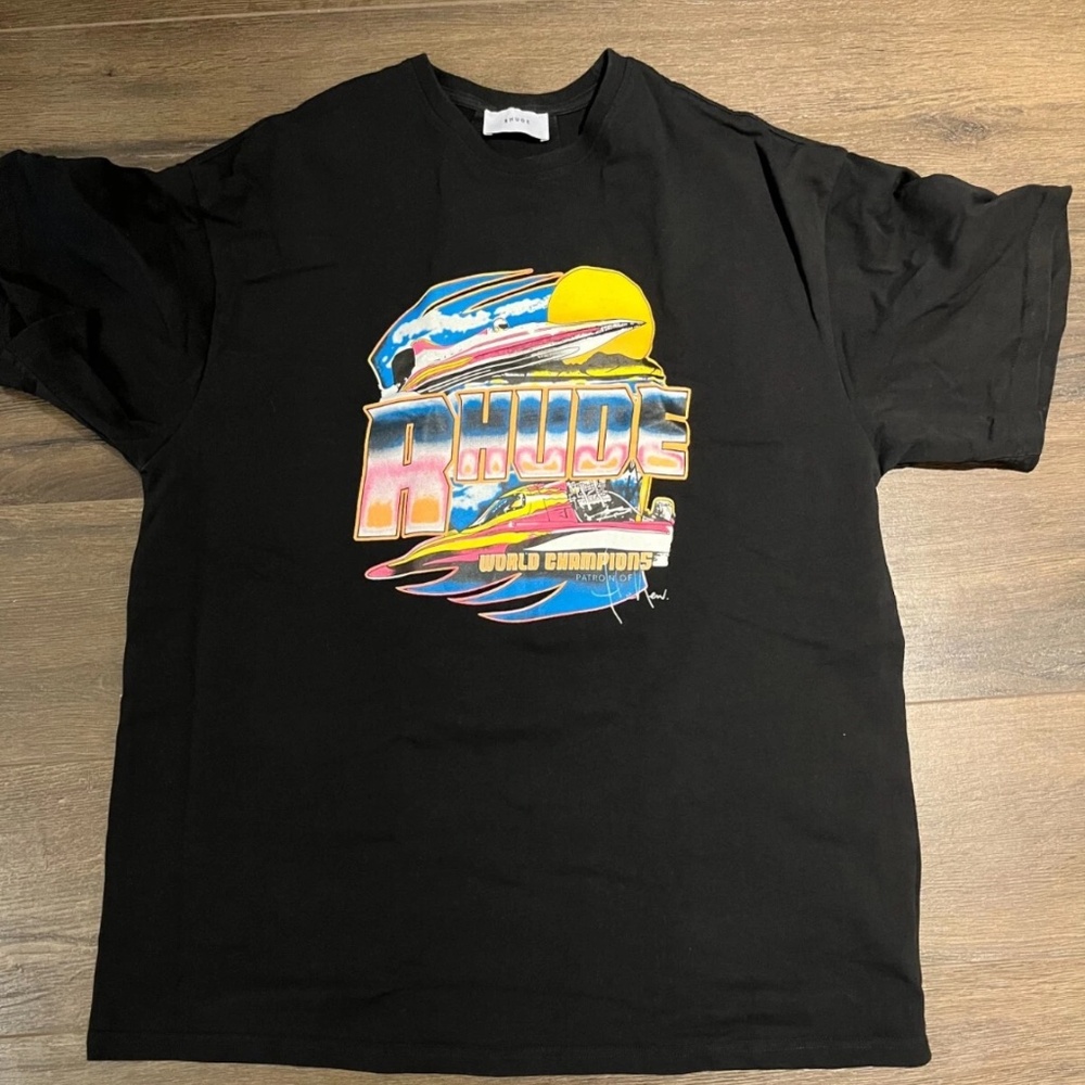 Rhude Men's US Speedboat XL T-Shirt Black
